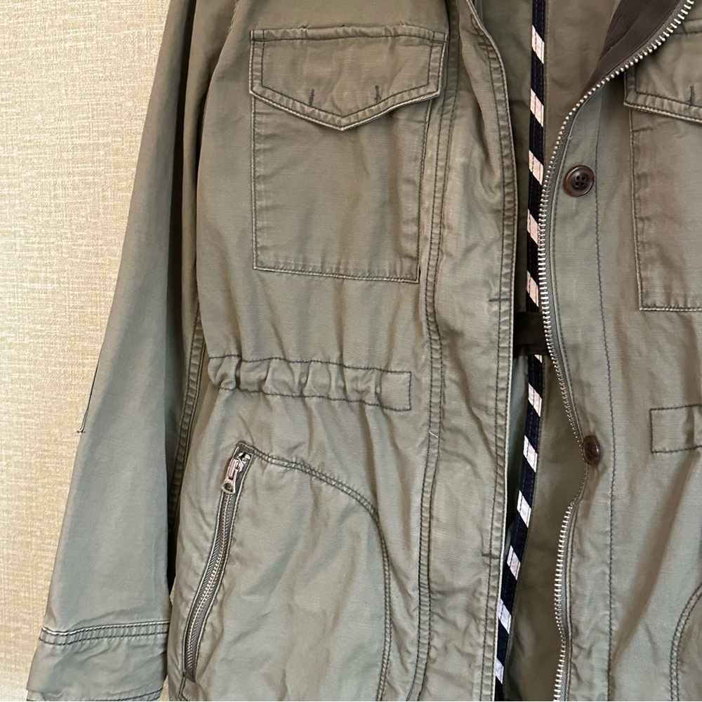 Gap Olive Green Utility Jacket with Adjustable Cinched Waist, circa 2016, Size M - Picture 2 of 8